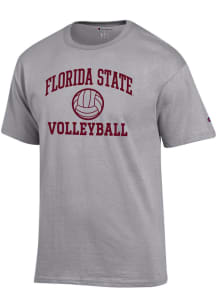 Champion Florida State Seminoles Grey Volleyball Jersey Short Sleeve T Shirt