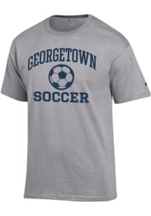 Champion Georgetown Hoyas Grey Soccer Jersey Short Sleeve T Shirt