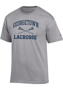 Champion Georgetown Hoyas Grey Lacrosse Jersey Short Sleeve T Shirt