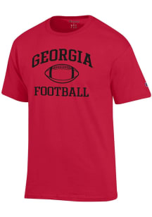 Champion Georgia Bulldogs Red Football Jersey Short Sleeve T Shirt