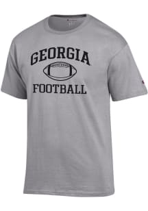 Champion Georgia Bulldogs Grey Football Jersey Short Sleeve T Shirt