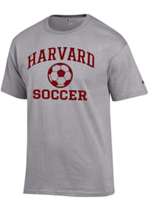 Champion Harvard Crimson Grey Soccer Jersey Short Sleeve T Shirt