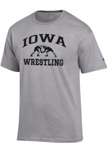 Iowa Hawkeyes Grey Champion Wrestling Jersey Short Sleeve T Shirt