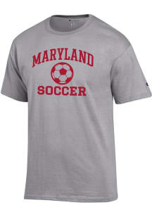 Maryland Terrapins Grey Champion Soccer Jersey Short Sleeve T Shirt