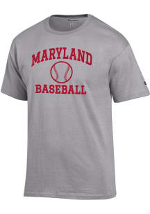 Maryland Terrapins Grey Champion Baseball Jersey Short Sleeve T Shirt