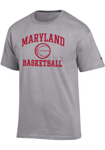 Maryland Terrapins Grey Champion Basketball Jersey Short Sleeve T Shirt