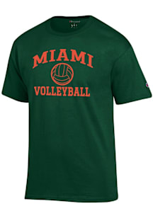 Champion Miami Hurricanes Green Volleyball Jersey Short Sleeve T Shirt