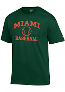 Champion Miami Hurricanes Green Baseball Jersey Short Sleeve T Shirt