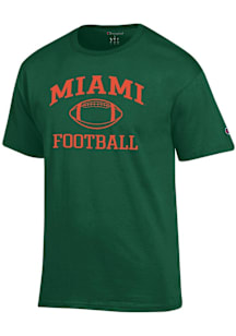 Champion Miami Hurricanes Green Football Football Jersey Short Sleeve T Shirt