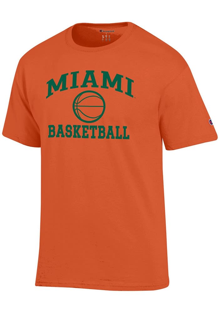 Champion Miami Hurricanes ORANGE Basketball Jersey Short Sleeve T