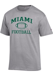 Champion Miami Hurricanes Grey Football Football Jersey Short Sleeve T Shirt