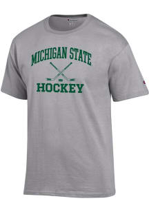 Michigan State Spartans Grey Champion Hockey Jersey Short Sleeve T Shirt