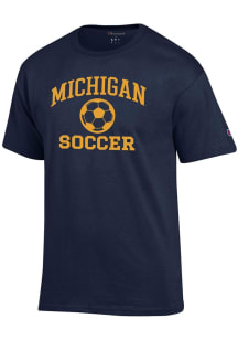 Michigan Wolverines Navy Blue Champion Soccer Jersey Short Sleeve T Shirt