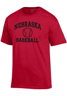 Nebraska Cornhuskers Red Champion Baseball Jersey Short Sleeve T Shirt