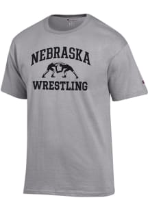 Nebraska Cornhuskers Grey Champion Wrestling Jersey Short Sleeve T Shirt