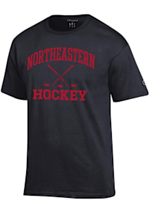 Champion Northeastern Huskies Black Hockey Jersey Short Sleeve T Shirt