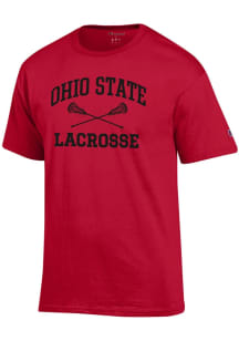 Ohio State Buckeyes Red Champion Lacrosse Jersey Short Sleeve T Shirt