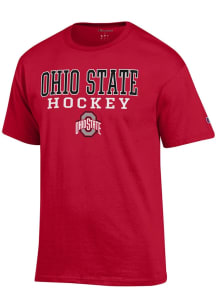 Ohio State Buckeyes Red Champion Hockey Jersey Style Short Sleeve T Shirt