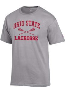 Ohio State Buckeyes Grey Champion Lacrosse Jersey Short Sleeve T Shirt
