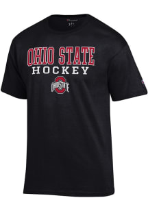 Ohio State Buckeyes Black Champion Hockey Jersey Design Short Sleeve T Shirt