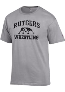 Rutgers Scarlet Knights Grey Champion Wrestling Jersey Short Sleeve T Shirt