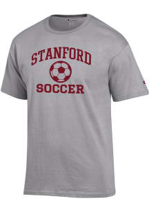 Champion Stanford Cardinal Grey Soccer Jersey Short Sleeve T Shirt