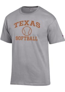 Champion Texas Longhorns Grey Softball Jersey Short Sleeve T Shirt