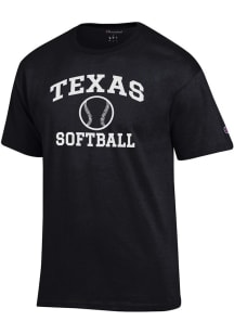 Champion Texas Longhorns Black Softball Jersey Short Sleeve T Shirt