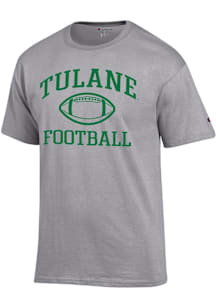 Champion Tulane Green Wave Grey Football Football Jersey Short Sleeve T Shirt