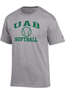 Champion UAB Blazers Grey Softball Jersey Short Sleeve T Shirt