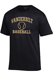 Champion Vanderbilt Commodores Black Baseball Jersey Short Sleeve T Shirt