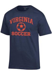 Champion Virginia Cavaliers Navy Blue Soccer Jersey Short Sleeve T Shirt