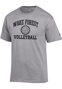 Champion Wake Forest Demon Deacons Grey Volleyball Jersey Short Sleeve T Shirt