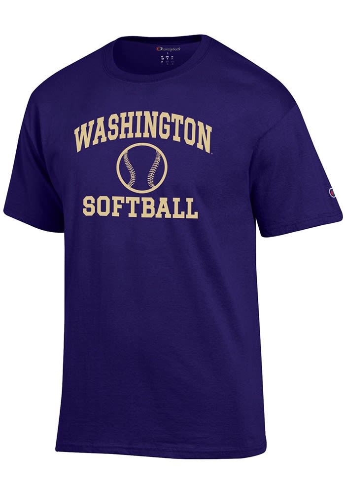 Champion Washington Huskies COLLEGE PURPLE Softball Jersey Short Sleeve