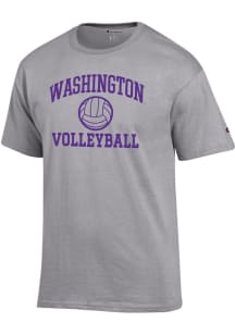 Champion Washington Huskies Grey Volleyball Jersey Short Sleeve T Shirt