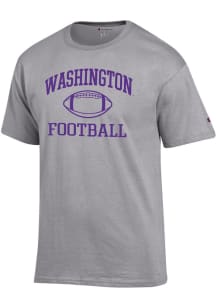 Champion Washington Huskies Grey Football Jersey Short Sleeve T Shirt