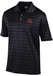 Champion Miami RedHawks Mens  Textured Solid Short Sleeve Polo