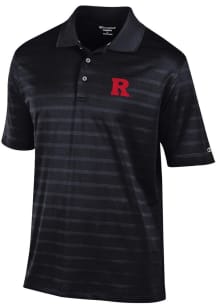 Mens Rutgers Scarlet Knights  Champion Textured Solid Short Sleeve Polo Shirt