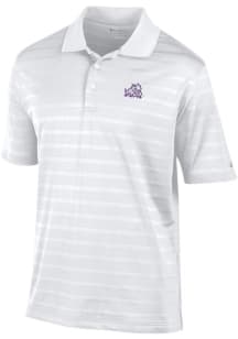 Champion TCU Horned Frogs Mens White Textured Solid Short Sleeve Polo