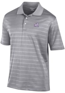 Champion TCU Horned Frogs Mens Grey Textured Solid Short Sleeve Polo