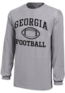 Champion Georgia Bulldogs Youth Grey Football Core Long Sleeve T-Shirt