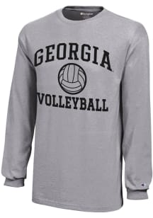 Champion Georgia Bulldogs Youth Grey Volleyball Core Long Sleeve T-Shirt