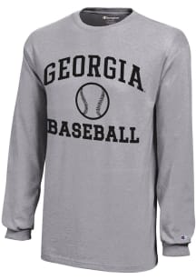 Champion Georgia Bulldogs Youth Grey Baseball Core Long Sleeve T-Shirt