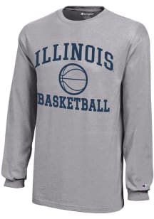 Youth Illinois Fighting Illini Grey Champion Basketball Core Long Sleeve T-Shirt