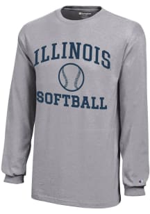 Youth Illinois Fighting Illini Grey Champion Softball Core Long Sleeve T-Shirt