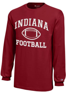 Youth Indiana Hoosiers Cardinal Champion Football Core Long Sleeve T-Shirt