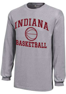 Youth Indiana Hoosiers Grey Champion Basketball Core Long Sleeve T-Shirt