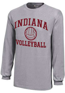 Youth Indiana Hoosiers Grey Champion Volleyball Core Long Sleeve T-Shirt