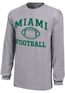 Champion Miami Hurricanes Youth Grey Football Core Long Sleeve T-Shirt