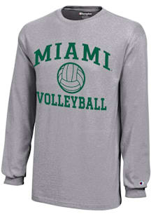 Champion Miami Hurricanes Youth Grey Volleyball Core Long Sleeve T-Shirt